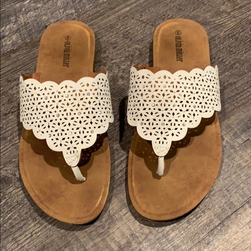 White crystal sandals